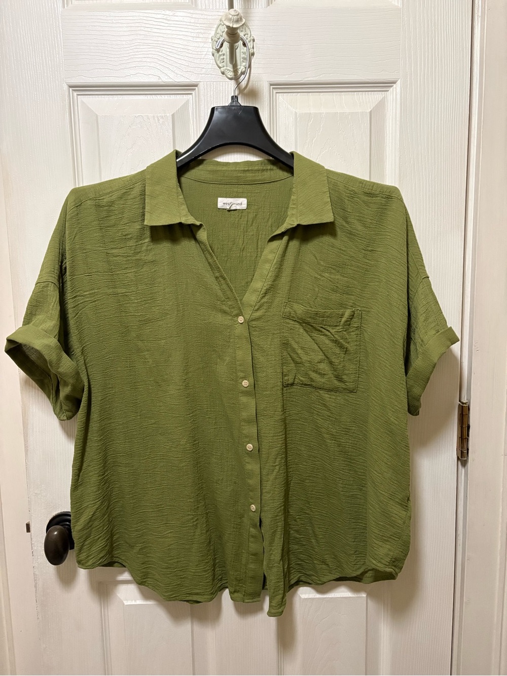 Westbound Olive Short-Sleeve Button-Front Shirt